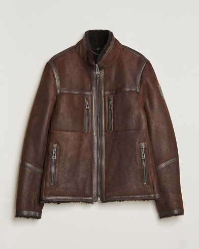 Herre | Skinnjakker | Belstaff | Tundra Sherling Leather Jacket Earth Brown