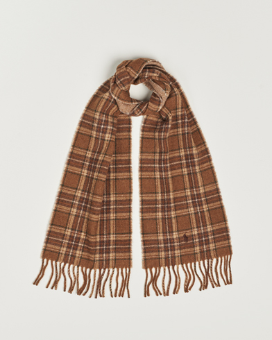 Herre | Assesoarer | Polo Ralph Lauren | Wool Checked Scarf Camel/Brown
