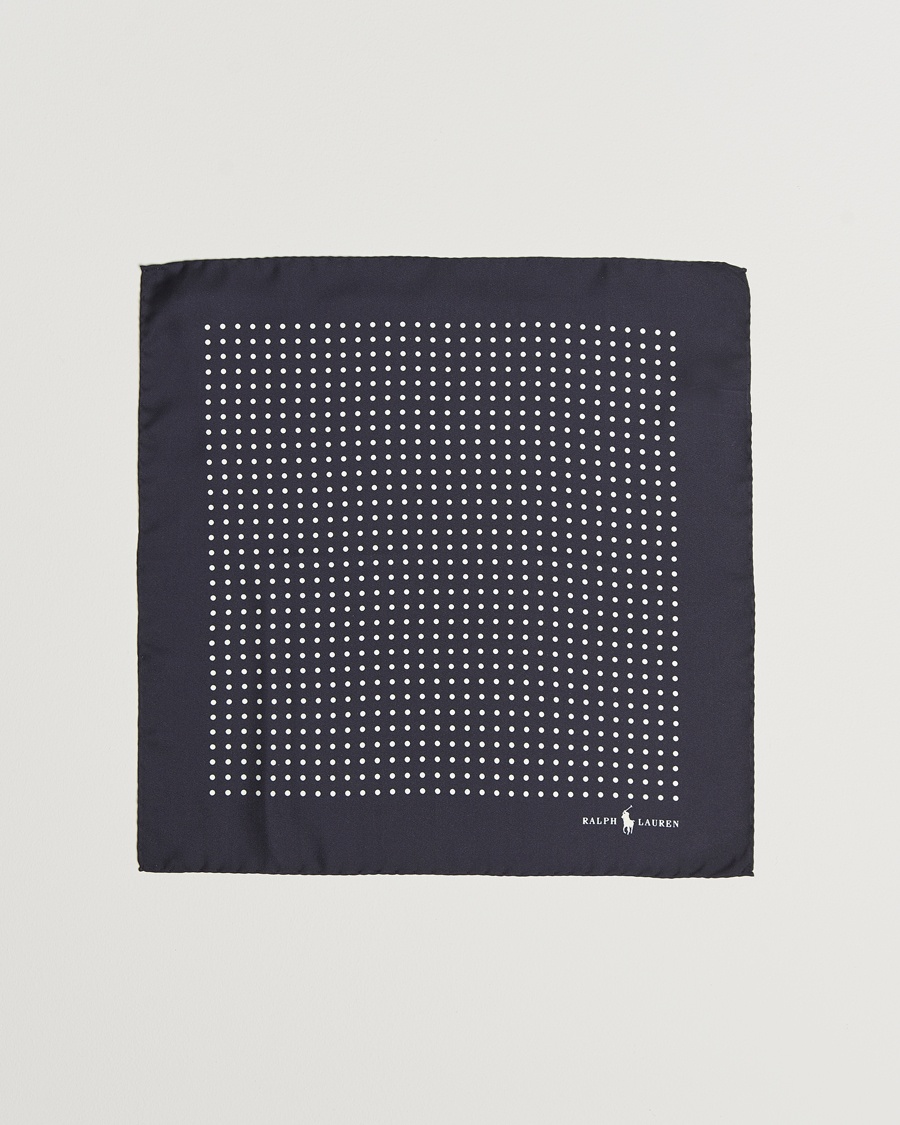 Polo Ralph Lauren Silk Dot Pocket Square Navy/White – Blå