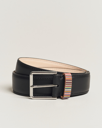 Herre |  | Paul Smith | Leather Stripe Belt Black