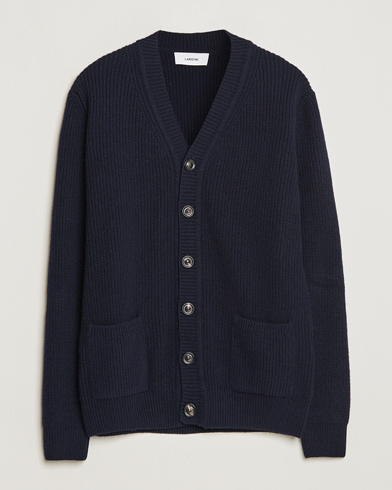 Herre | Lardini | Lardini | Wool/Cashmere Knitted Cardigan Navy