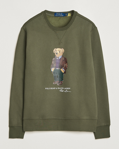 Herre | Sweatshirts | Polo Ralph Lauren | Printed Denim Bear Sweatshirt Expedition Olive