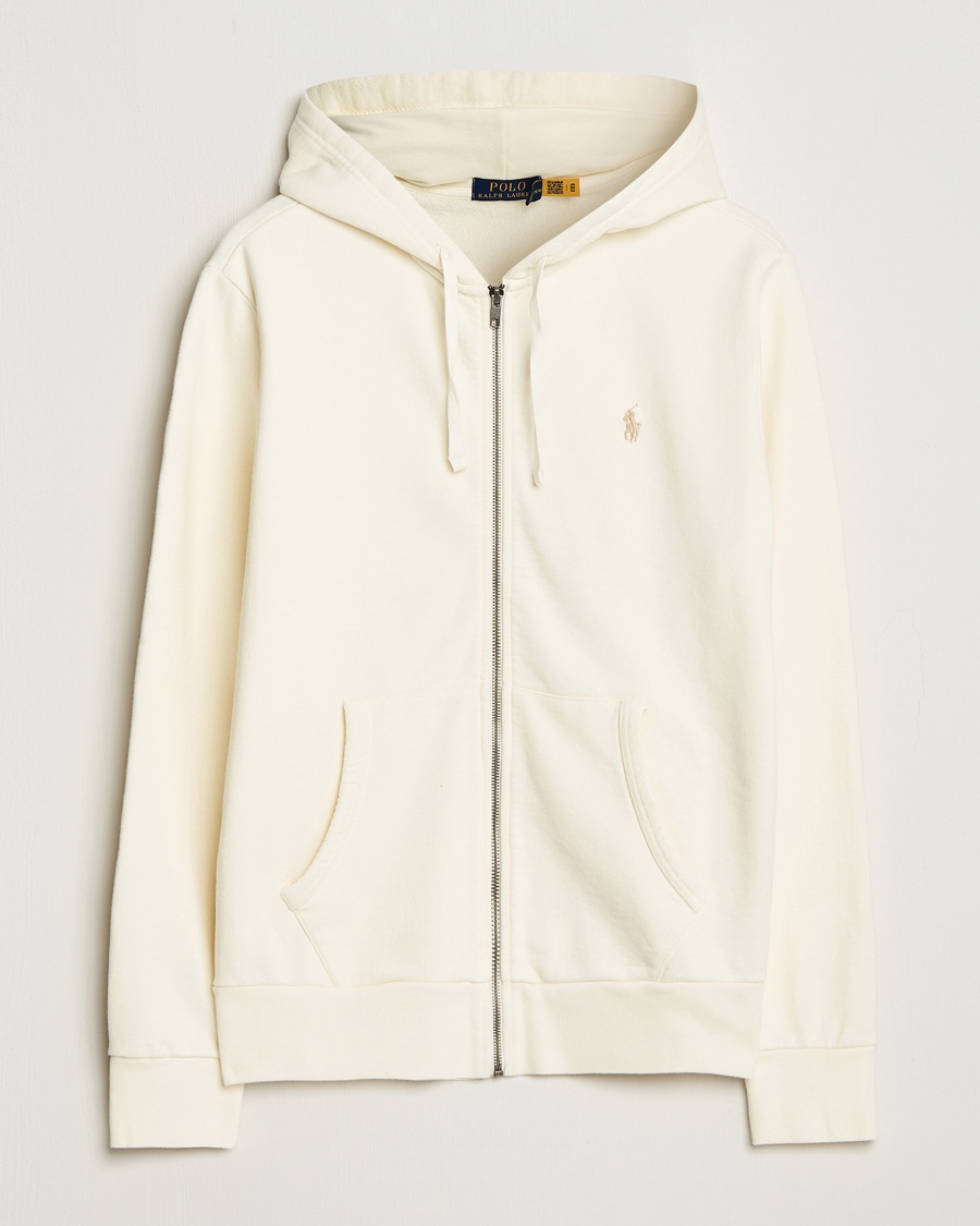 Polo Ralph Lauren Loopback Terry Full-Zip Hoodie Clubhouse Cream – Hvit