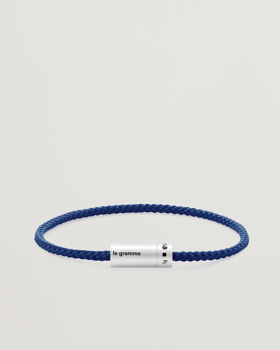 LE GRAMME Nato Cable Bracelet Blue/Sterling Silver 7g – Blå
