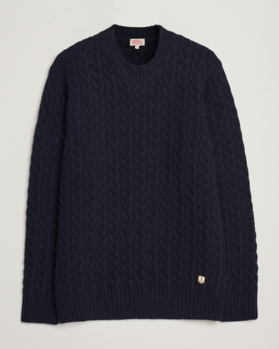 Herre | Strikkede gensere | Armor-lux | Pull RDC Wool Structured Knitted Sweater Navy