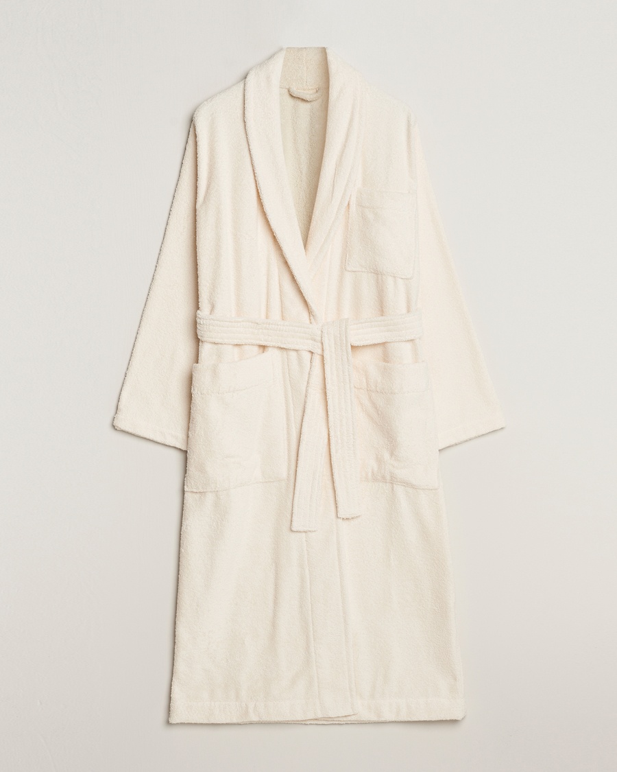 Tekla Organic Terry Bathrobe Ivory – Hvit