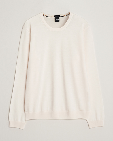 Herre | BOSS BLACK | BOSS BLACK | Leno Knitted Sweater Open White
