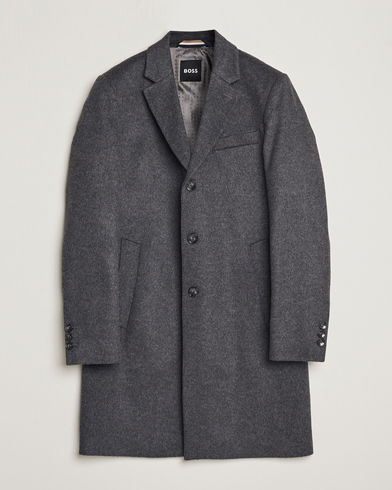 Herre | Frakker | BOSS BLACK | Hyde Wool/Cashmere Coat Medium Grey