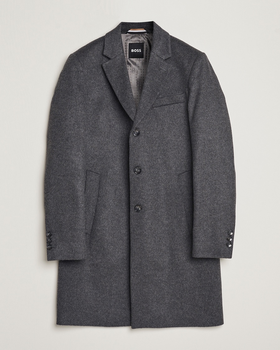 Herre | BOSS BLACK | BOSS BLACK | Hyde Wool/Cashmere Coat Medium Grey