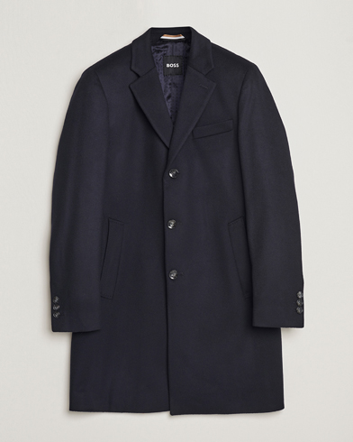 Herre | BOSS BLACK | BOSS BLACK | Hyde Wool/Cashmere Coat Dark Blue