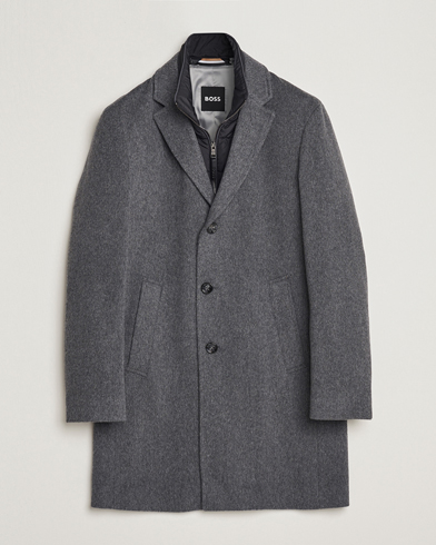 Herre | Frakker | BOSS BLACK | Hyde Wool Bib Coat Medium Grey