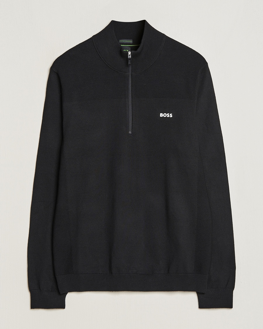 Herre | Half-zip | BOSS GREEN | Momentum Knitted Half Zip Black