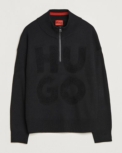 Herre | HUGO | HUGO | Sonel Knitted Half Zip Black