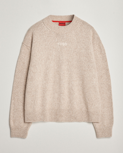 Herre |  | HUGO | Seese Knitted Sweater Light Beige