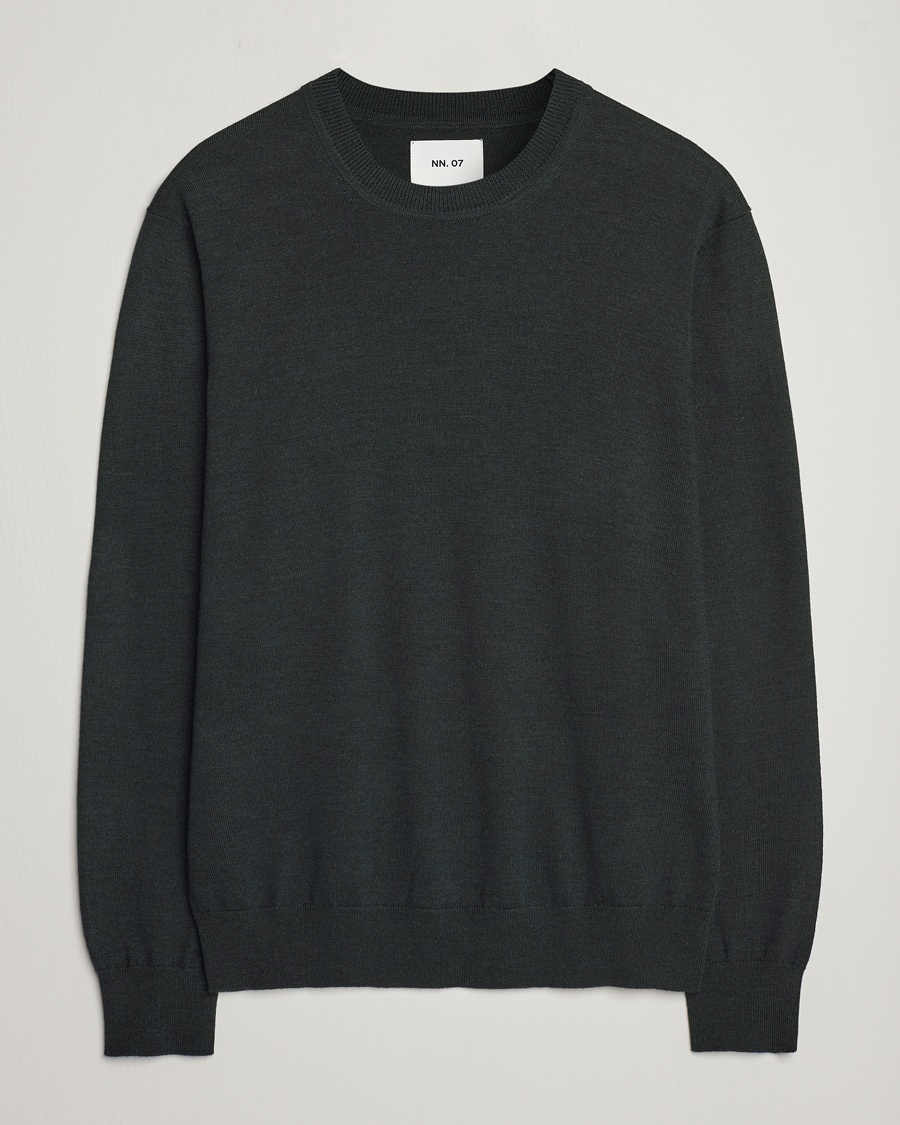 NN07 Ted Merino Crew Neck Pullover Dark Army – Grønn