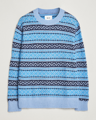 Herre | Julegensere | NN07 | Grant Wool Fairisle Sweater Light Blue