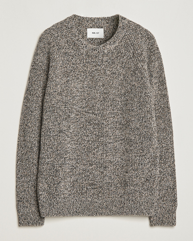 Herre | NN07 | NN07 | Jacobo Heavy Knitted Sweater Khaki Melange