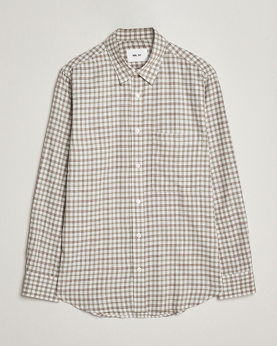 Herre | Flanellskjorter | NN07 | Cohen Brushed Flannel Checked Shirt Green/Cream