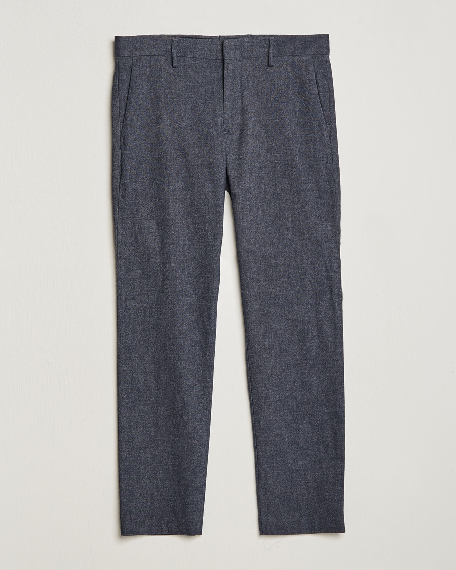 NN07 Theo Brushed Cotton Trousers Navy Blue – Blå