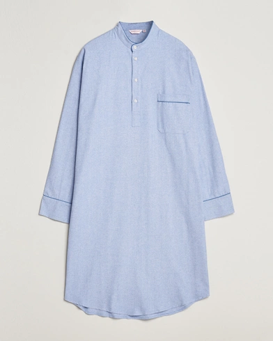 Herre | Pyjamaser og badekåper | Derek Rose | Cotton Pullover Nightshirt Light Blue