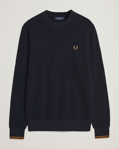 Herre | Best of British | Fred Perry | Waffle Stitch Jumper Navy