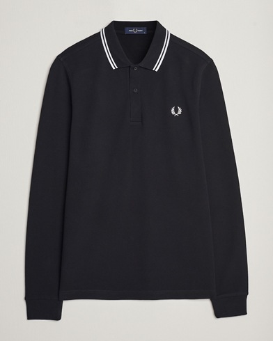 Herre |  | Fred Perry | Long Sleeve Twin Tipped Shirt Black