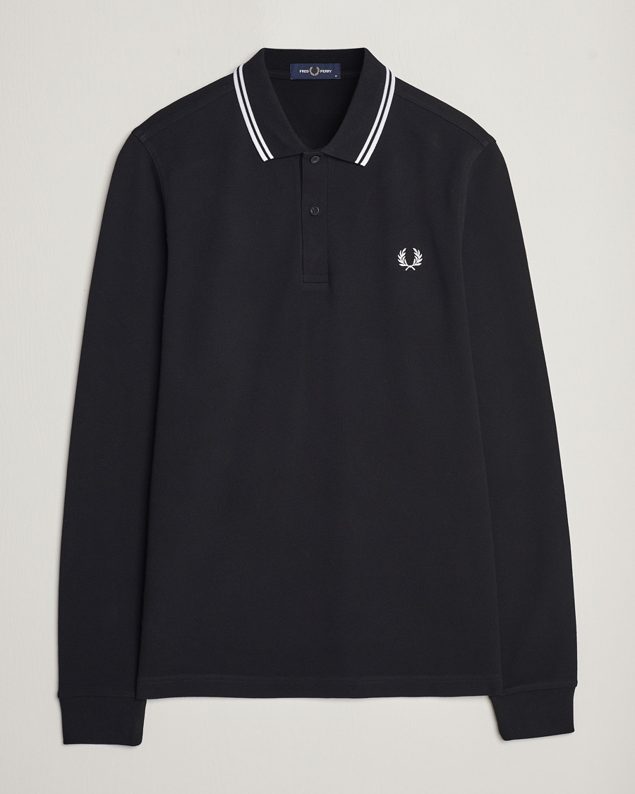 Fred Perry Long Sleeve Twin Tipped Shirt Black – Svart