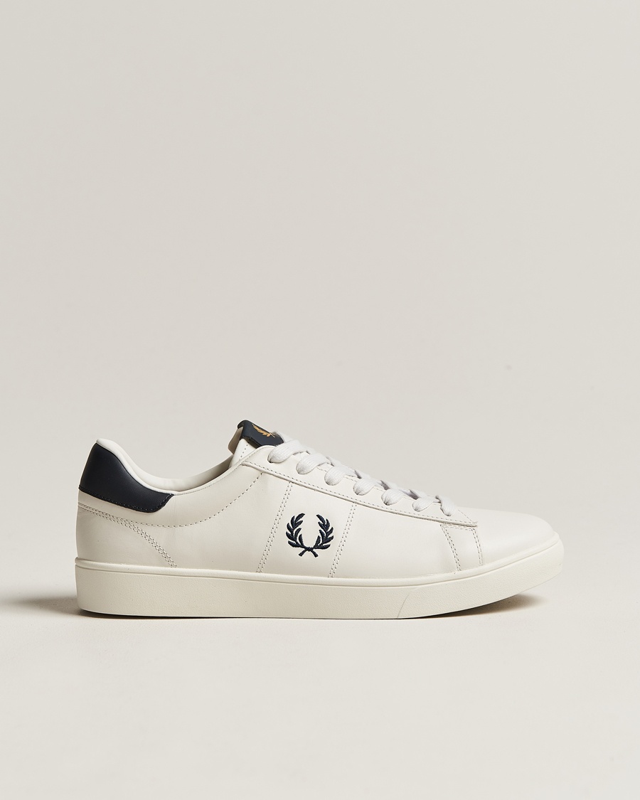Fred Perry Spencer Leather Sneakers Porcelain/Navy – Hvit