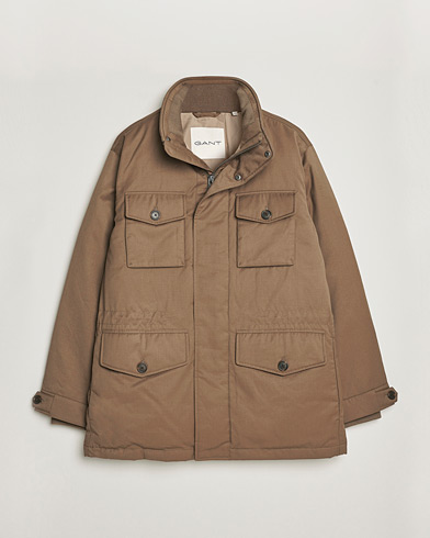 Herre | Fieldjakker | GANT | Flannel Padded Field jacket Desert Brown