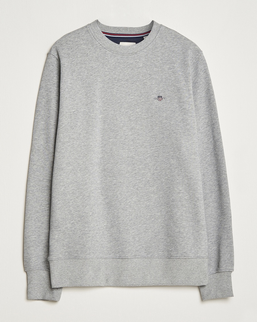 Gant Original Crew Neck Sweatshirt Grey Melange – Grå