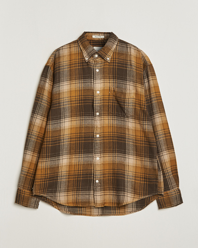 Herre | Flanellskjorter | GANT | Relaxed Fit Heavy Flannel Checked Shirt Woody Brown