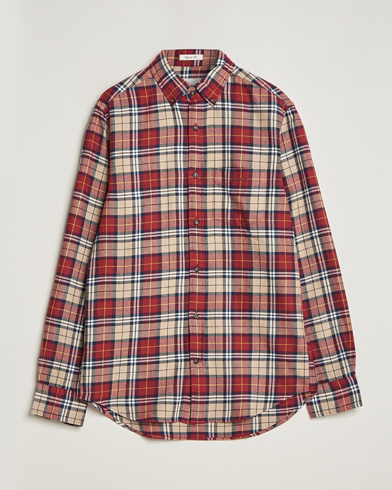 Herre | Flanellskjorter | GANT | Regular Fit Flannel Checked Shirt Plumped Red