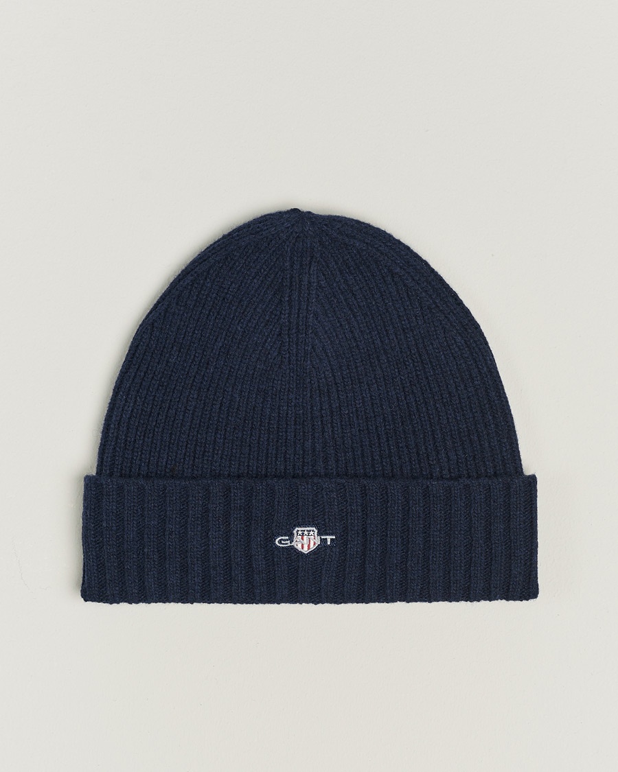 Herre | | GANT | Wool Lined Beanie Marine