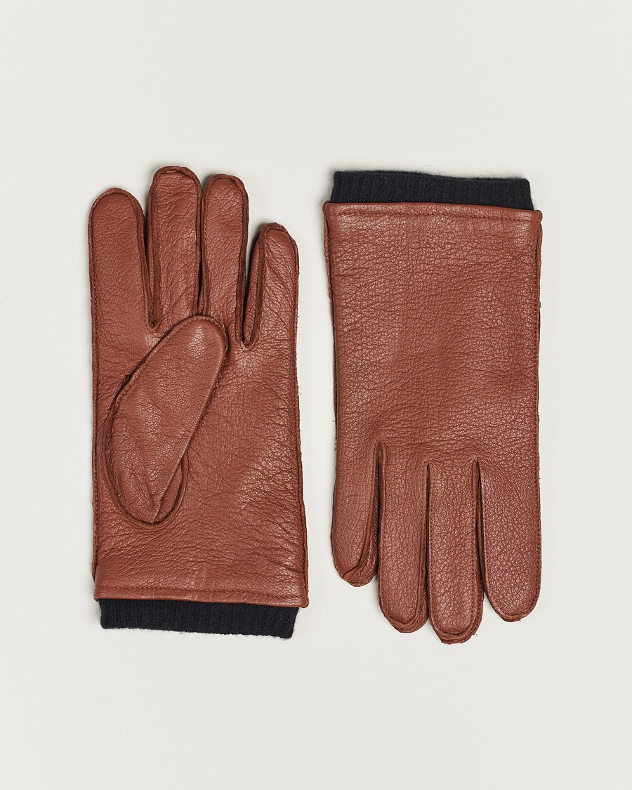 Herre | | GANT | Wool Lined Leather Gloves Clay Brown