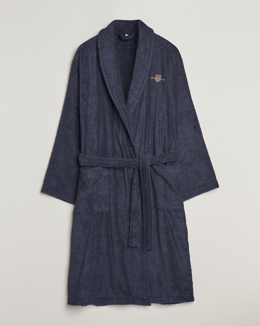 Herre | Business & Beyond - Casual | GANT | Archive Shield Terry Robe Evening Blue