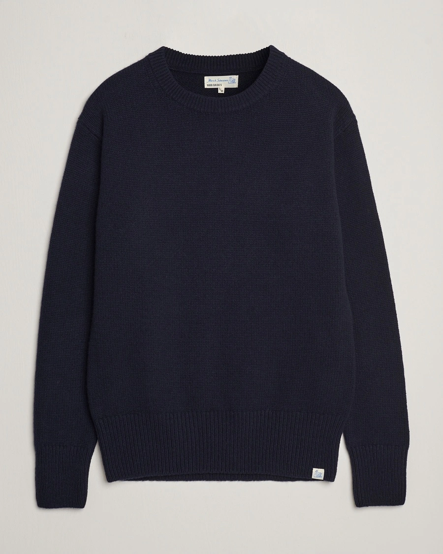 Herre | Strikkede gensere | Merz b. Schwanen | Cashmere/Merino Pullover Dark Navy