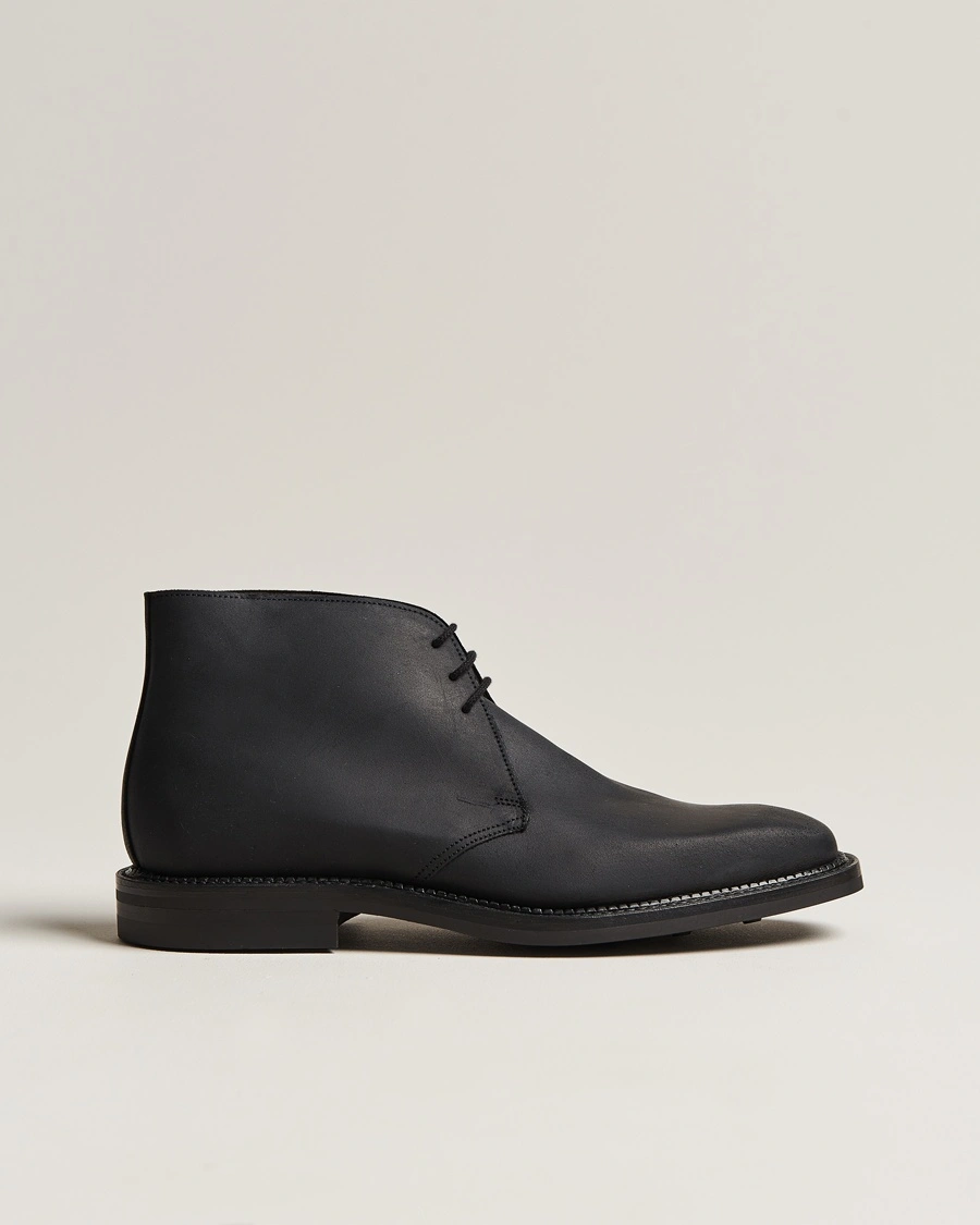Crockett & Jones Molton Chukka Black Rough-Out Suede – Svart