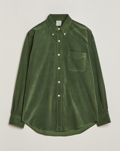Herre | Cordfløyelskjorter | Kamakura Shirts | Vintage Ivy Japanese Corduroy Shirt Green
