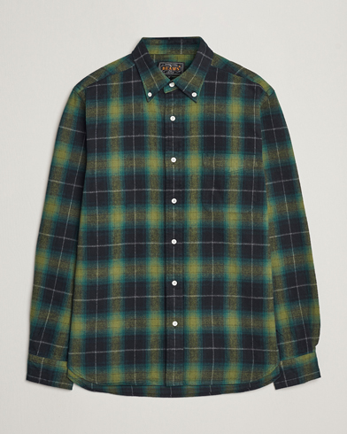Herre | BEAMS PLUS | BEAMS PLUS | Shaggy Flannel Button Down Shirt Green Check