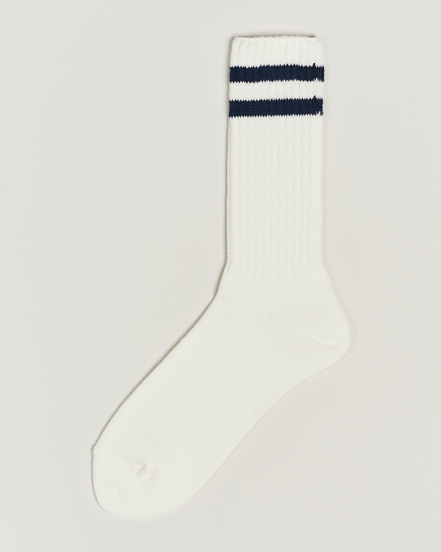 BEAMS PLUS BEAMS PLUSSchool Boy SocksWhite/Navy – Hvit
