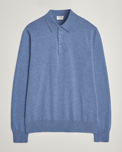 Herre | Filippa K | Filippa K | Knitted Polo Shirt Paris Blue