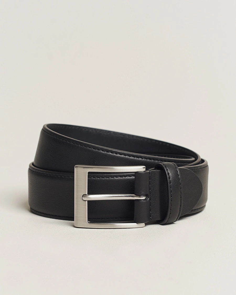 Herre | Umønstrede belter | Canali | Leather Belt Black Calf