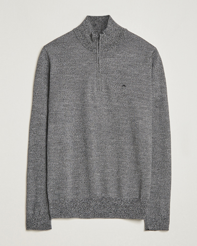 Herre |  | J.Lindeberg | Kiyan Quarter Zip Wool Sweater Black Melange