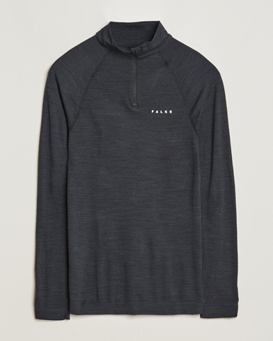 Herre | Falke Sport | Falke Sport | Falke Long Sleeve Wool Tech half Zip Shirt Black