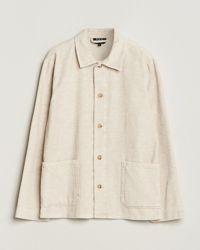 Herre |  | A.P.C. | Kerlouan Cotton/Linen Corduroy Shirt Jacket Ecru