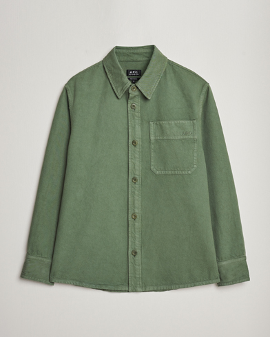 Herre | Skjorter | A.P.C. | Basile Denim Overshirt Dark Green