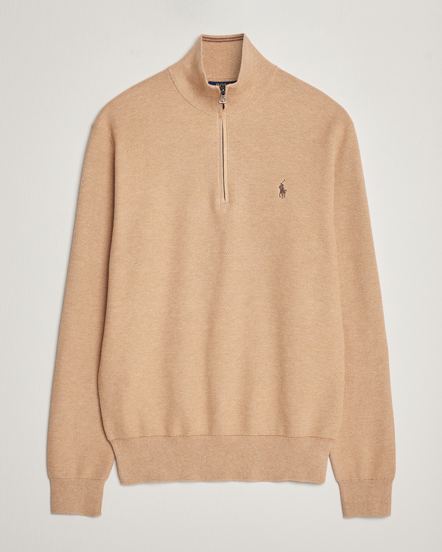 Herre | Business & Beyond | Polo Ralph Lauren | Half Zip Cotton Pullover Camel Melange