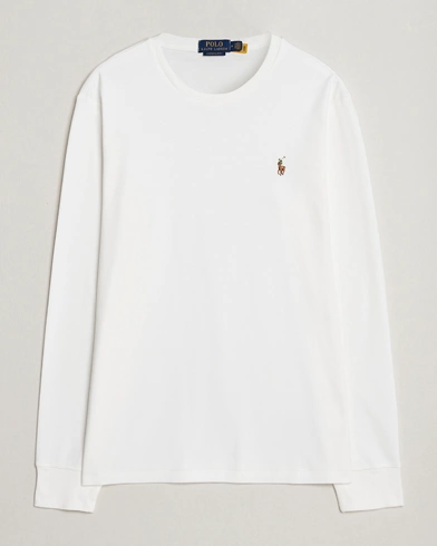 Herre |  | Polo Ralph Lauren | Luxury Pima Cotton Long Sleeve T-Shirt White