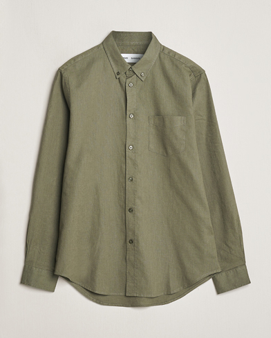  Liam Linen/Cotton Shirt Dusty Olive