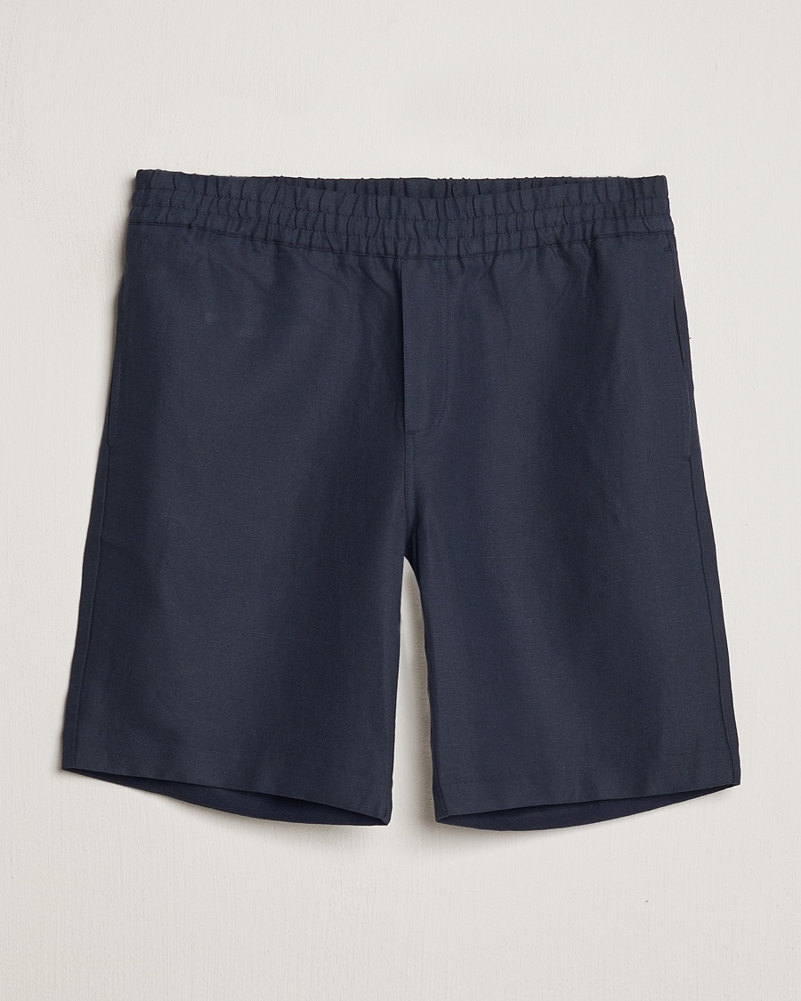 Herre | Nytt i butikken | Samsøe Samsøe | Smith Cotton/Linen Drawstring Shorts Salute Navy